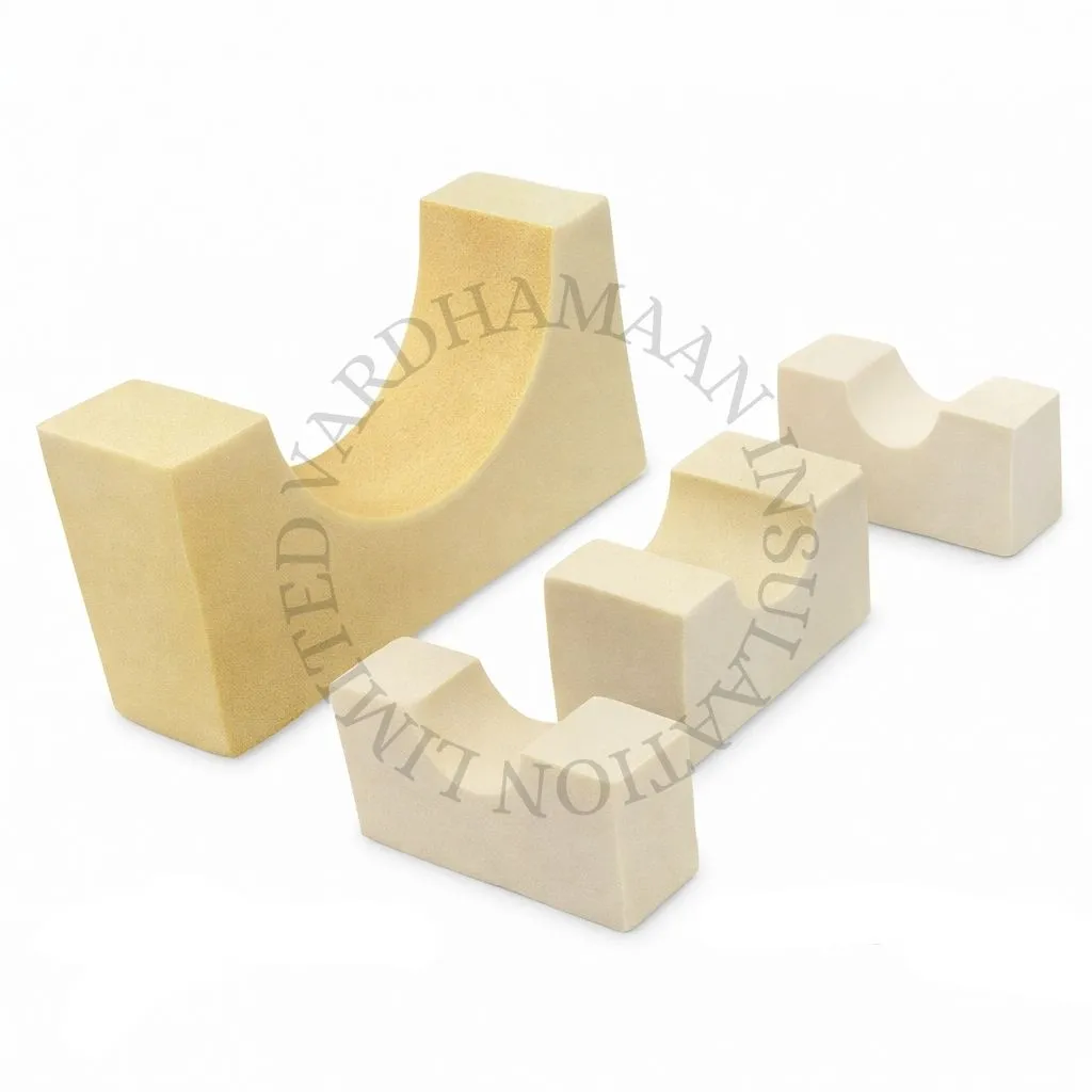High-density PUF shoe support block for industrial pipeline loading.